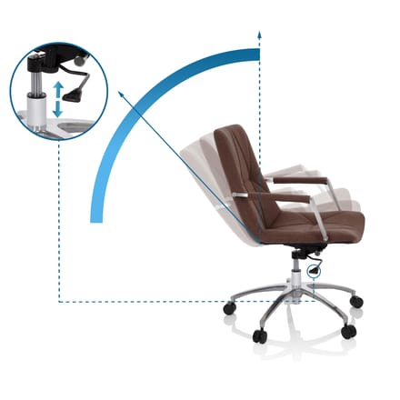 hjh OFFICE Saranto II - Thuisgebruik bureaustoel - Midden bruin - Stof