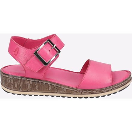 Hush Puppies Dames Sandalen Lage Wedge Ellie Leer Gesp roze