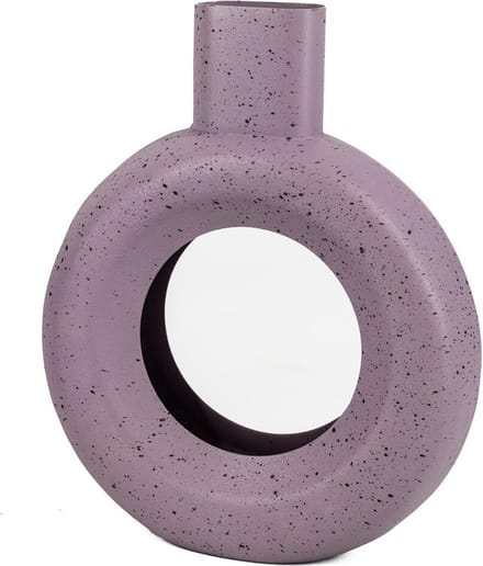 HomeBound by KY | Metalen donut vaas lila dots | bloemenvaas