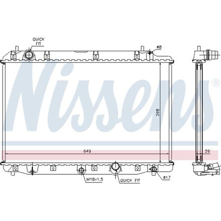 Radiator, motorkoeling NISSENS 68602A