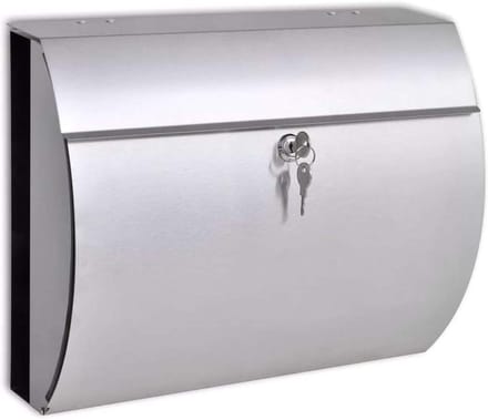Brievenbus Buiten - Postbak - Post Ontvangen - Met Krantenhouder - 37.5 x 13 x 31 cm - Zilver