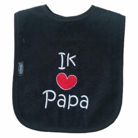 Zwarte slab met "Ik hou van papa"