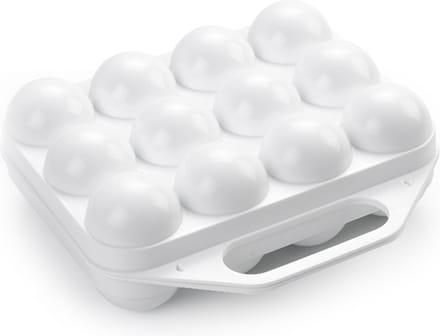 Plasticforte Eierdoos - koelkast organizer eierhouder - 12 eieren - wit - kunststof - 20 x 19 cm