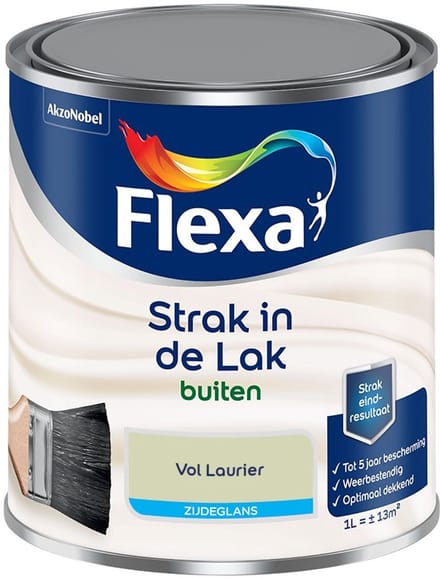 Flexa - Strak In De Lak Buitenlak Zijdeglans - Vol Laurier - Mengverf - 1 L
