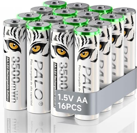 Oplaadbare AA Batterijen - Lithium Energiecellen - Apparaten Voeden - Constante 15 Volt Output - 16 Stuks