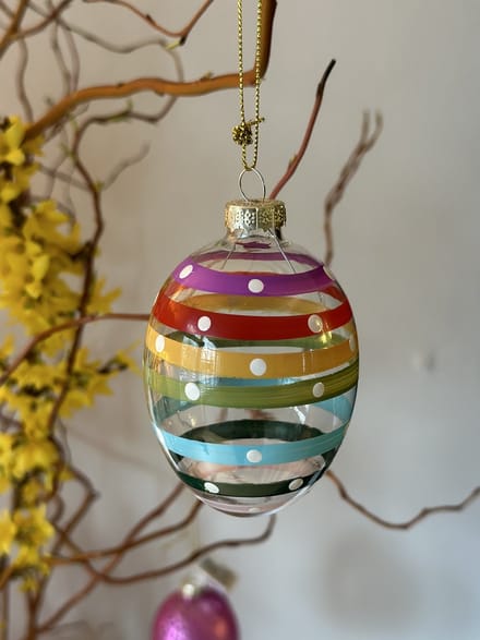 Goodwill - Paasdecoratie - Paasei - Glazen ei - Set van 3