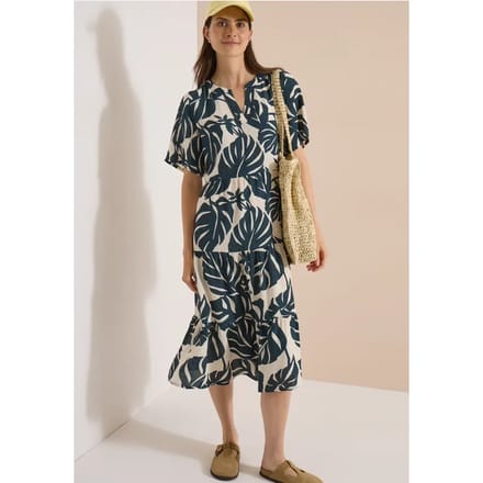 Midijurk met split in de hals en print