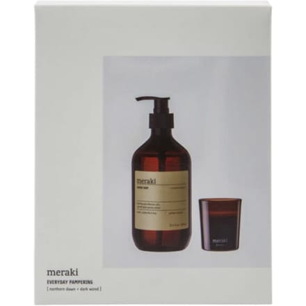 Gift box Meraki Northern Dawn Hand soap + Dark Wood candle