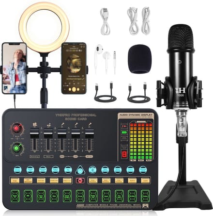 Bovista Audio Mixer - Mengpaneel - DJ - Mixer - Gaming - Met LED Lamp - Met Microfoon - Set