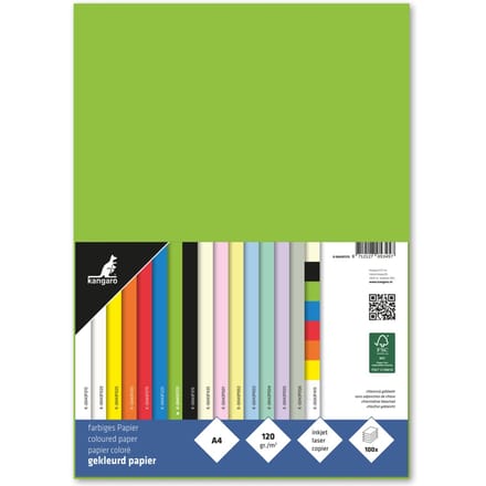 Kangaro papier - A4 - 120 gram FSC - pak 100 vel - groen