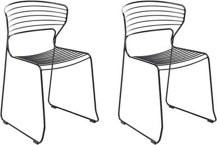 PISTOIA - Set van 2 tuinstoelen - Zwart - Staal