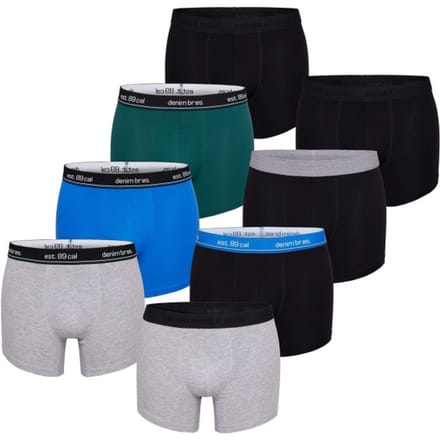 MG-1 Denim Brøs. Boxershorts Heren 8-Pack Multi Effen Kleuren #14 - Maat S