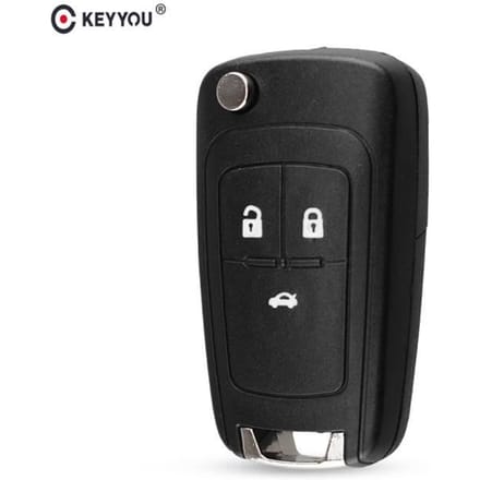 Sleuteletui,KEYYOU – vervangend etui voor 3-knops afstandsbedieningssleutel, afdekking voor Opel Vauxhall Insignia Astra J sleutel black