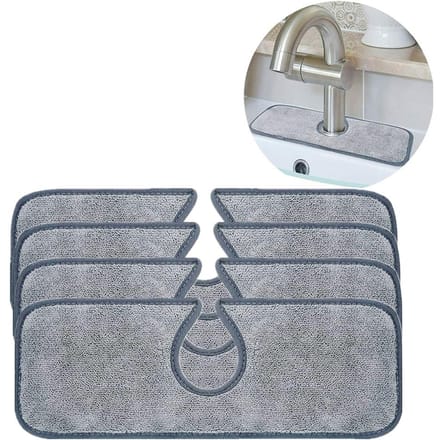 2/4 stuks Kraan Absorberende Mat Spoelbak Spatscherm Microvezel Kraan Spatvanger Droogmatten Afwas gray
