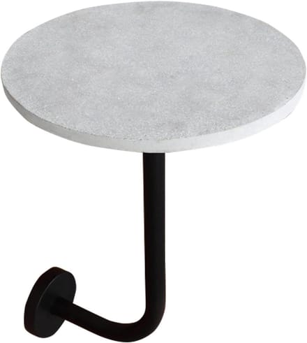 Wandtafel Rond - Bistrotafel Bartafel - Ruimte Besparen - Afgeronde Rand - Dia 40 cm - Grijs Cement