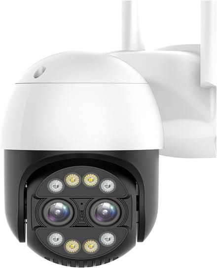 Beveiligingscamera Buiten - IP Camera WiFi - Huis Beveiligen - Dubbele Lens 8x Zoom - 4K 8MP - Wit