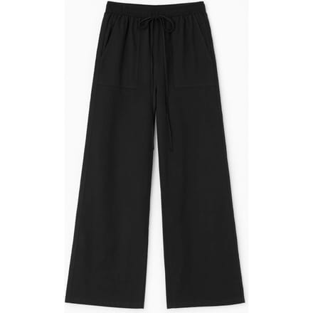 Midden taille rechte pijpen katoenen broek met striksluiting