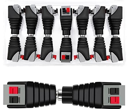 7 Paar DC-connector Drukadapters 2.1 x 5.5mm voor CCTV Camera en LED Strips