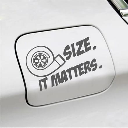 Bumpersticker - Size It Matters - 10 X 17 - Antraciet