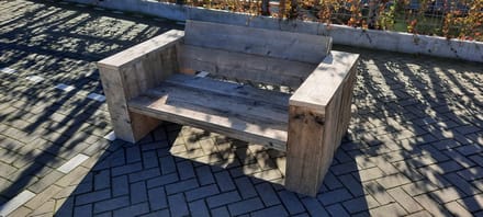 Loungebank "Garden Basic" van Gebruikt steigerhout 120cm 2 persoons bank
