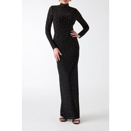 GUESS On The Dot Maxi Jet Black A996 Taglia: 48 | Maxi abiti Outlet | Donna | Nero