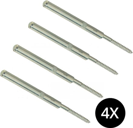 4x Onzichtbare plankdrager met schroefdraad, 120 mm