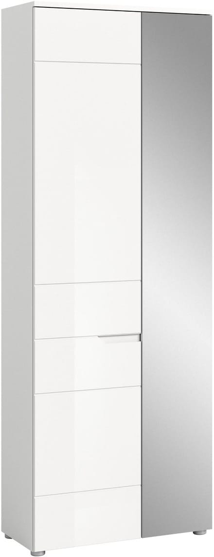 Solero kledingkast 1 deur, 1 spiegeldeur wit hoogglans, wit.