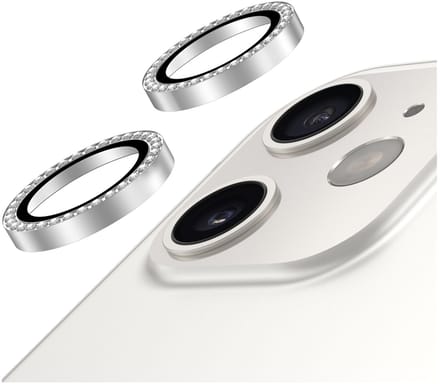 AVY Camera Lens Protector Rings | Geschikt voor Apple iPhone 12 / 12 Mini / 11 | Camera Lens Protector Glas | Schokbestendig | Krasbestendig | met Applicator | Diamant Zilver