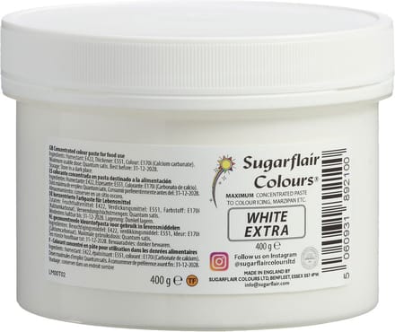 Sugarflair Max Concentrate Paste Colour - Voedingskleurstof - Wit - 400g