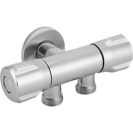 Prise double interrupteur en cuivre Valve d'angle Robinet de bidet pour WC Robinet de douche Accessoires de salle de bain G1 2 white