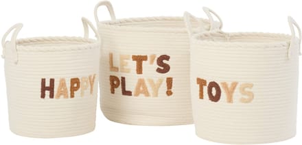 J-Line mand Kinderen - katoen - bruin/wit - set van 3