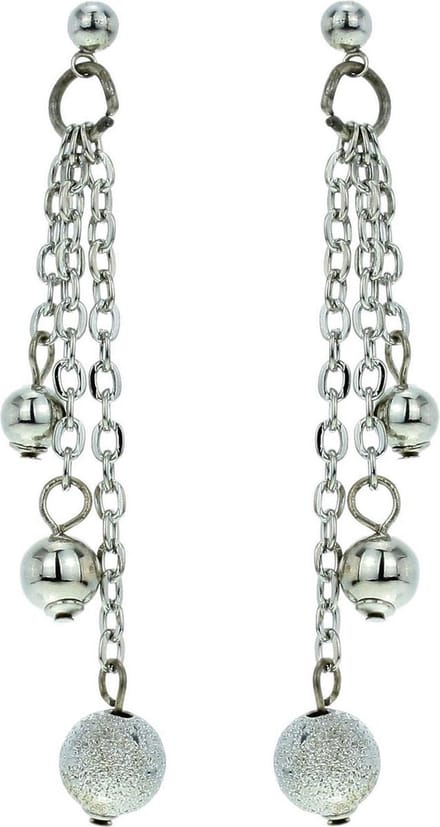 Behave - Oorbel hanger zilverkleur - Statement lang - Retro glamour