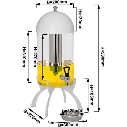 GGM Gastro Saftspender - 7 Liter - Weiß Wit / Transparant