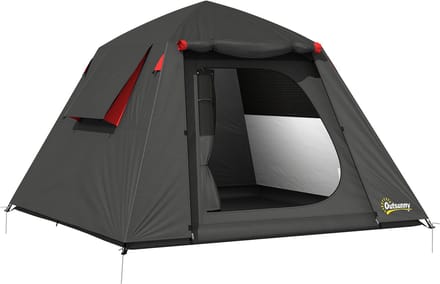 Outsunny Koepeltent-Glasvezel, Polyester-210L x 210B x 150H cm-Donkergrijs