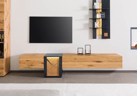 MASSIVMOEBEL24.DE wilde eik lage kast blank massief hout 200x52x52 cm gelakt / geolied gedemonteerd KITZBÜHEL volledig massief #131
