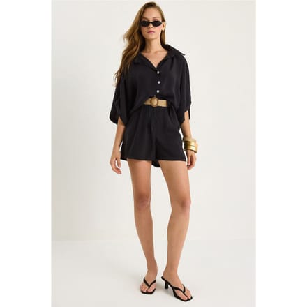 Hoge Taille Knop Twee-delige Co-ord Set