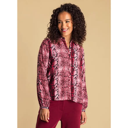 IVY BEAU Alisha Tops - Dark Red/Multicolour - maat 36