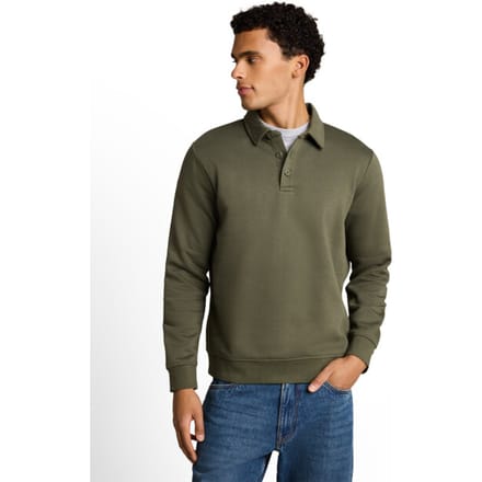 Tom Tailor Denim - Sweatshirt met polokraag - Maat M - urban olive green