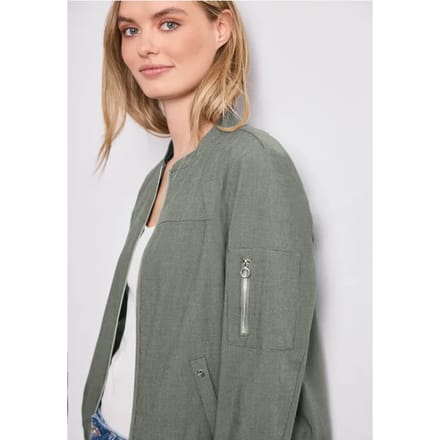 Blouson met ronde hals en ritssluiting