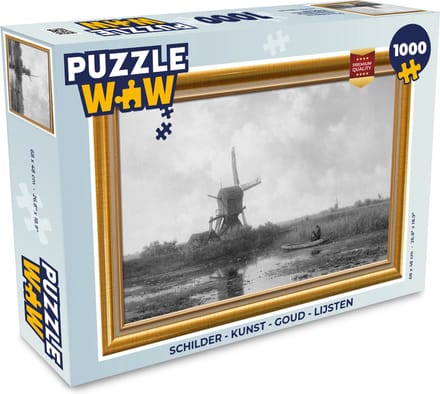 Puzzel Schilder - Kunst - Goud - Lijsten - Legpuzzel - Puzzel 1000 stukjes volwassenen