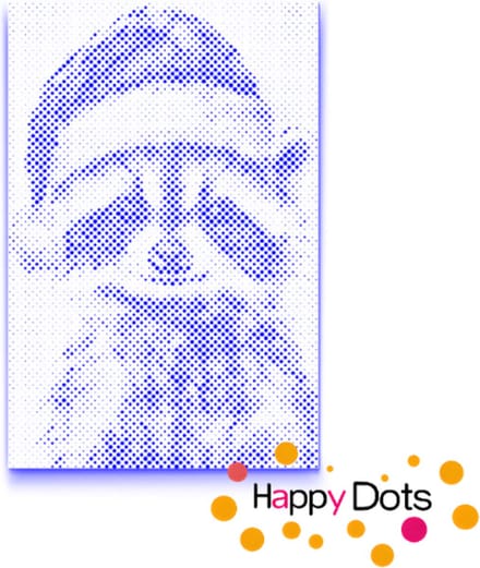 HappyDots DOT Painting Wasbeer met Kerstmuts - Stippelschilderij 40x60cm