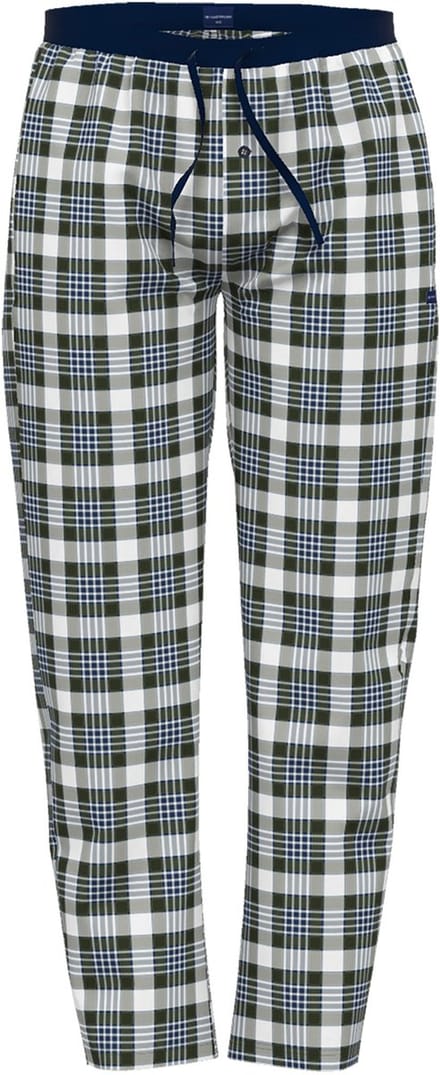 TOM TAILOR heren pyjama- of loungebroek - middengroen geruit