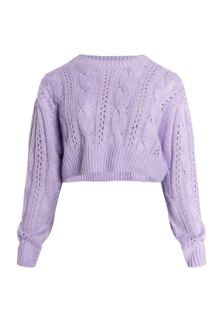 Mymo Gebreide cropped trui Dames violet