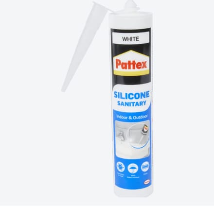 Pattex Siliconenkit Sanitairkit Acrylbad en Douche - Silicone kit - Wit - 300ml