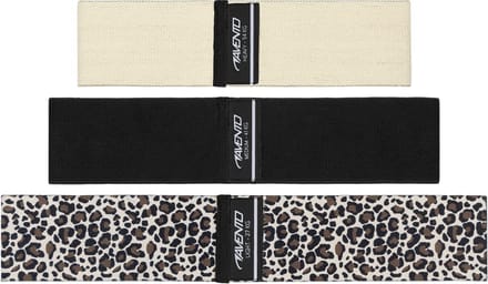 Avento Weerstandsbanden Set - 3 Stuks- Booty Band - Resistance Band - Katoen - Leopard/beige/zwart