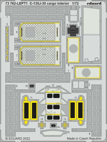 Eduard Modelbouwdecoratie - 73762 Cargo interior for C-130J-30 - Photo-etch