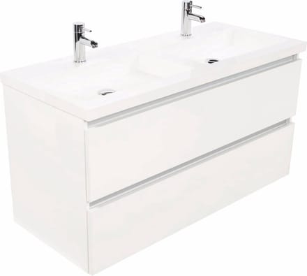 Saqu Gaia Badkamermeubel Set - 120x52 cm - Voorgemonteerd - Wit - Wastafelmeubel - Badmeubel