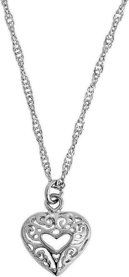 Behave - Zilverkleurige ketting dames - Hart hanger - Romantische stijl