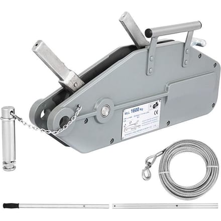 Treuil Manuel - VEVOR - 1.6 T - Câble de 20 m - Alliage d'aluminium - Haute résistance