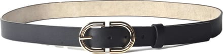 Giuliano dubbele 'C' riem - Zwart - Dames - Made in Italy